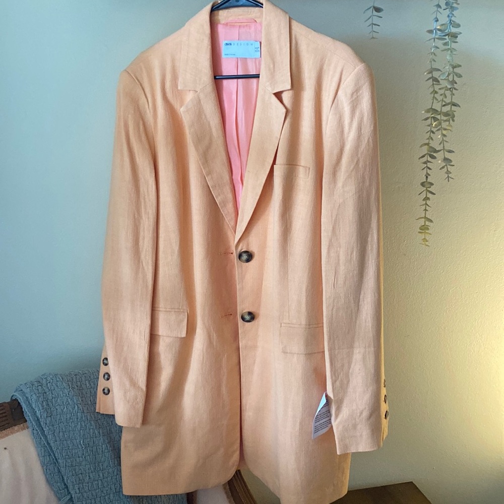 Asos Design Peach Linen Blazer